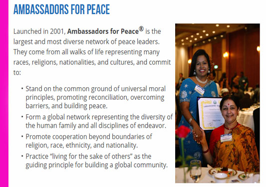 picture of the ambassadors for peace program not of wajeha bilal